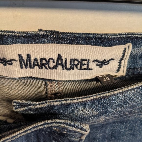 Marc Aurel | Tuxedo Stripe Jeans Euro Size 40 US Size 10 Waist laid flat 16" - Picture 4 of 9